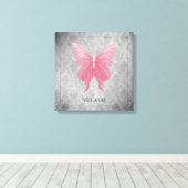 Rosa Schmetterling Leinwanddruck (Insitu (Holzboden))