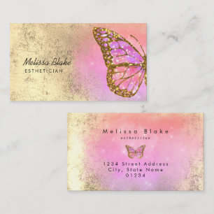 Rosa Schmetterling-Logo Visitenkarte
