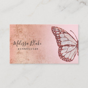 Rosa Schmetterling-Logo Visitenkarte