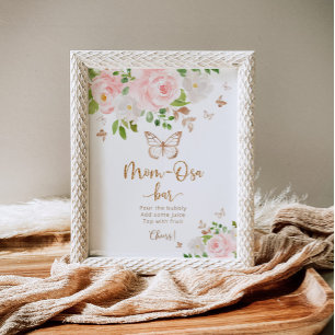 Rosa Schmetterling-Mama-osa-Bar Poster