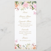 Rosa-Schmetterling Menükarte (Vorderseite)