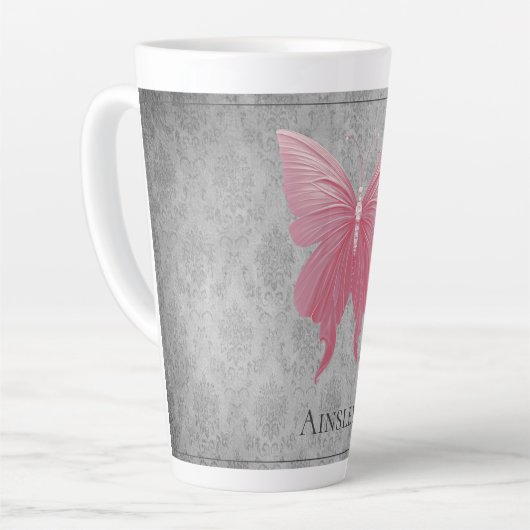 Rosa Schmetterling Milchtasse (Linke Ecke)