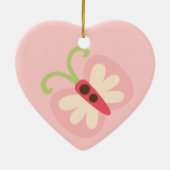 Rosa Schmetterling mit Namensherzen Keramikornament (Hinten)