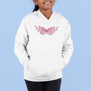 Rosa Schmetterling mit Sakura Hoodie