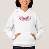 Rosa Schmetterling mit Sakura Hoodie (Vorderseite)