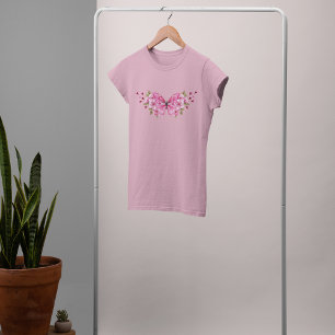 Rosa Schmetterling mit Sakura T-Shirt