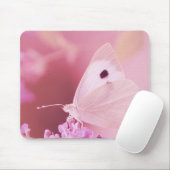 Rosa Schmetterling Mousepad (Mit Mouse)