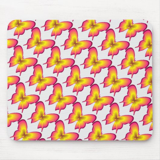 Rosa Schmetterling Mousepad (Vorne)