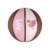 Rosa Schmetterling - Name hinzufügen Mini Basketball (Vertikal)
