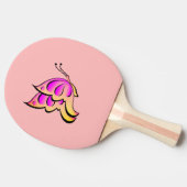 Rosa Schmetterling - Name hinzufügen Tischtennis Schläger (Seitenansicht)