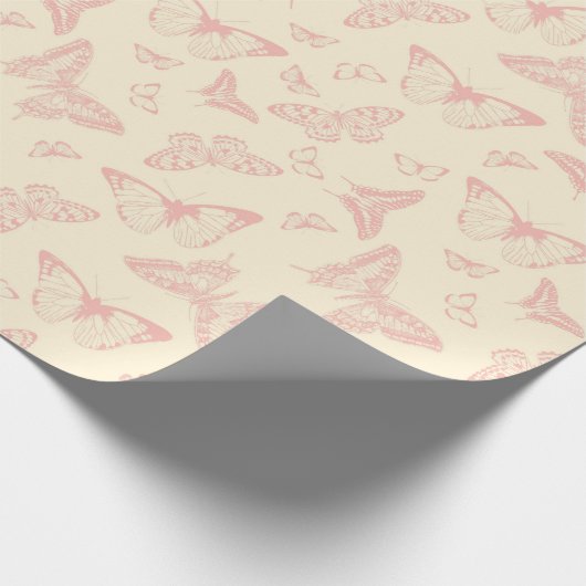 ROSA SCHMETTERLING Packpapier (Ecke)