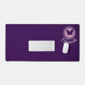 Rosa Schmetterling personalisierte Mädchen Schreibtischunterlage (Tastatur & Maus)
