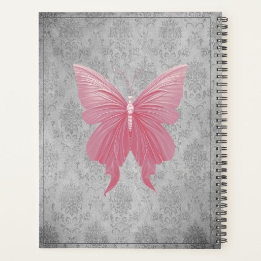 Rosa Schmetterling Planer (Rückseite)