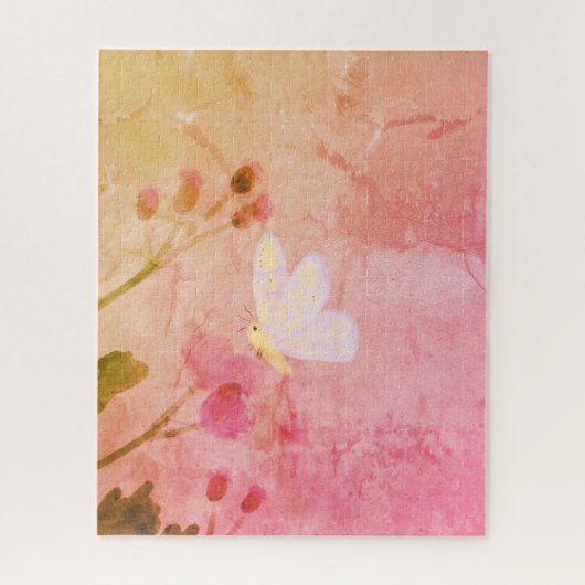 Rosa Schmetterling Puzzle (Vertikal)
