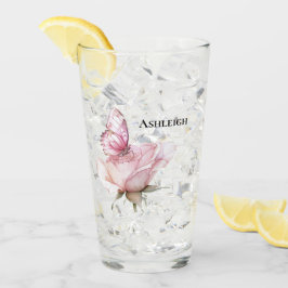 Rosa Schmetterling Rosa Hauch Glas