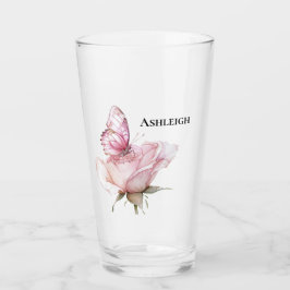 Rosa Schmetterling Rosa Hauch Glas