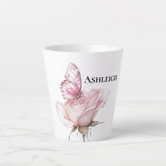Rosa Schmetterling Rosa Hauch Milchtasse (Vorderseite)
