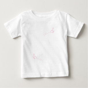 Rosa Schmetterling Rosa Hintergrund Baby T-shirt