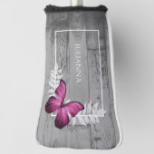 Rosa Schmetterling Rustikaler Golf Head Cover Golf Headcover (Rotieren 90)