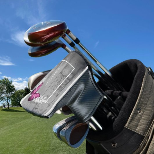 Rosa Schmetterling Rustikaler Golf Head Cover Headcover