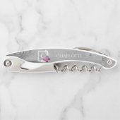 Rosa Schmetterling Rustikaler Korkenzieher (Vorderseite)