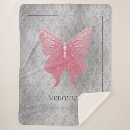 Rosa Schmetterling Sherpadecke (Vorderseite)