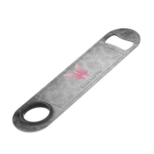 Rosa Schmetterling Speed Flaschenöffner (Vorderseite Schrägansicht)