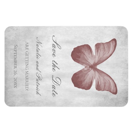 Rosa Schmetterling Speichern Sie das Datum-Magnet Magnet (Horizontal)