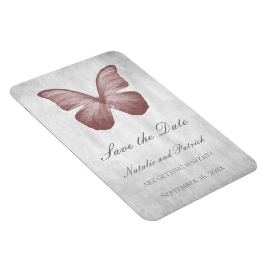 Rosa Schmetterling Speichern Sie das Datum-Magnet Magnet (Rechte Seite)