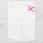 Rosa Schmetterling stationär Briefpapier (Vorne/Hinten)