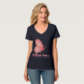 Rosa Schmetterling T-Shirt (Vorderseite Vollansicht)
