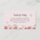 Rosa Schmetterling und Blumengarten Bücher für Bab Begleitkarte (Vorderseite)