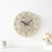 Rosa Schmetterling und Rose Art Große Wanduhr (Zuhause)