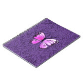 Rosa Schmetterling und Rose Art - Notizblock (Linke Seite)