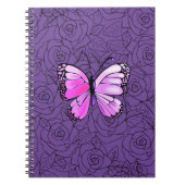 Rosa Schmetterling und Rose Art - Notizblock (Vorderseite)