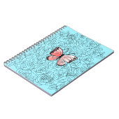 Rosa Schmetterling und Rose Art - Notizblock (Linke Seite)