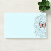 Rosa Schmetterling und Rose Art - Post-it Klebezettel (Büro)