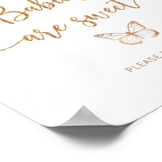 Rosa Schmetterling Wasserfarbenfrost Babys sind sü Poster (Ecke)