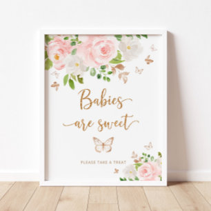 Rosa Schmetterling Wasserfarbenfrost Babys sind sü Poster