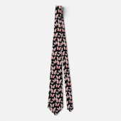 Rosa Schmetterlinge auf Black Neck Tie Krawatte (Vorderseite)