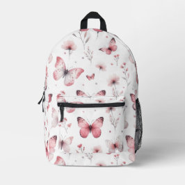 Rosa Schmetterlinge Bedruckter Rucksack
