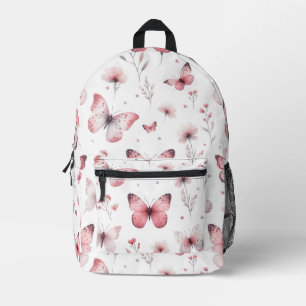 Rosa Schmetterlinge Bedruckter Rucksack