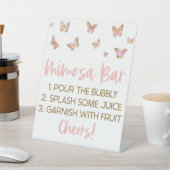 Rosa Schmetterlinge Brunch Mimosa Bar Sockelschild (In SItu)