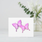 Rosa Schmetterlinge Design Postkarte (Stehend Vorderseite)