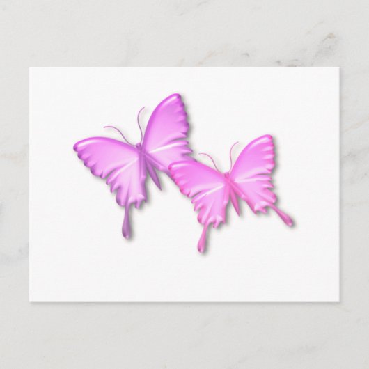 Rosa Schmetterlinge Design Postkarte (Vorderseite)