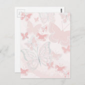 Rosa Schmetterlinge, die Schmetterlings-Aquarell Postkarte (Vorne/Hinten)