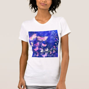 Rosa Schmetterlinge Fliegender T - Shirt Zeichnend