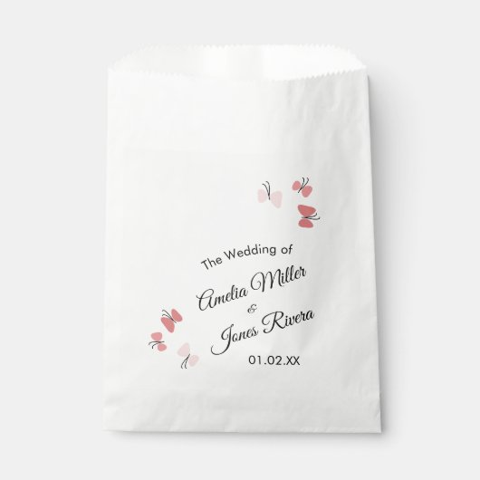Rosa Schmetterlinge Garten Romantische einfache Ho Geschenktütchen (Vorderseite)