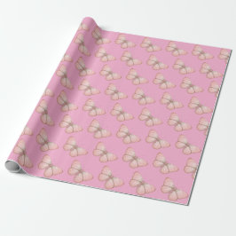 Rosa Schmetterlinge Geburtstag Mädchenhaft Geschenkpapier
