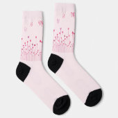 Rosa Schmetterlinge Herz und Blume Personalisiert Socken (Rechts)